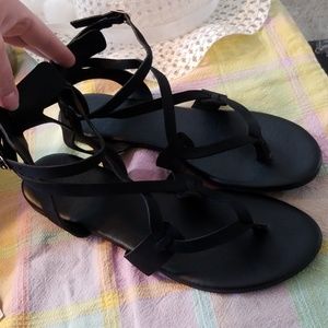 Black strappy sandals